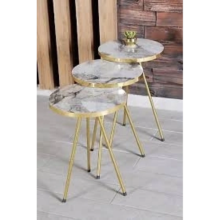 Zigon Sehpa 3 Lü Metal Ayak