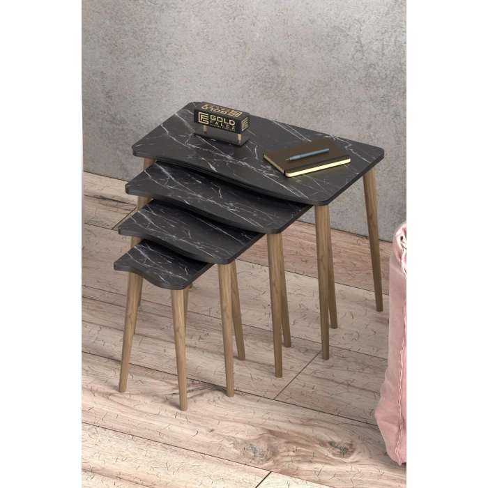 Zigon Sehpa Ahşap 4lü Bendir KR