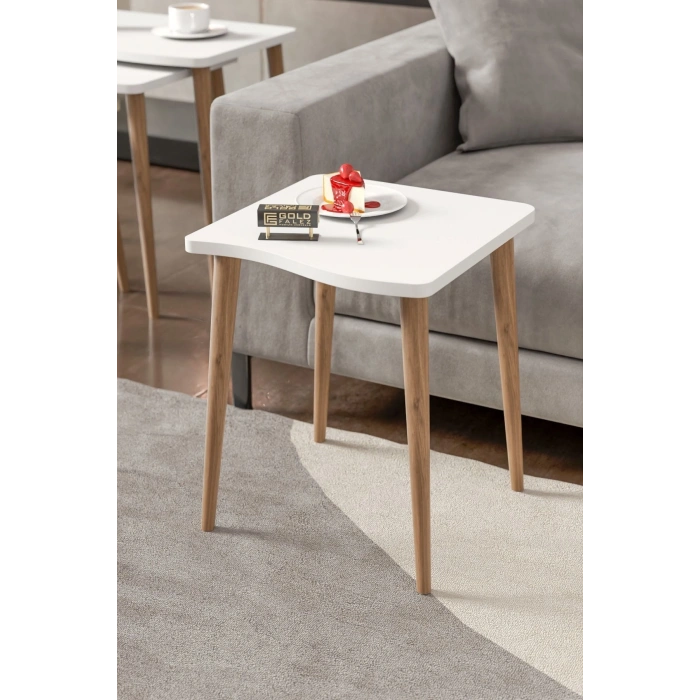 Zigon Sehpa Ahşap 4lü Beyaz KR