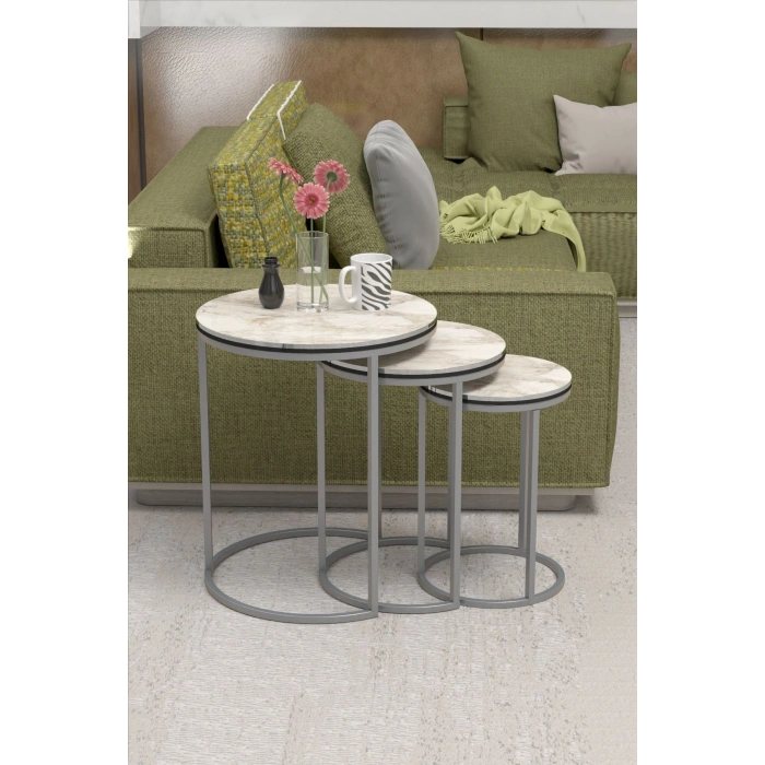 ZİGON SEHPA C LÜX ÇİFT GÜMÜŞ EFES