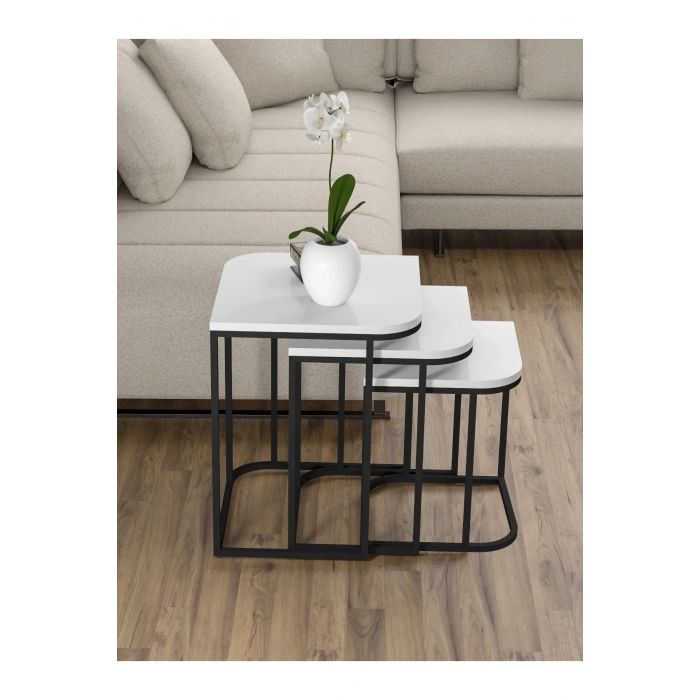 Zigon Sehpa Damla Beyaz