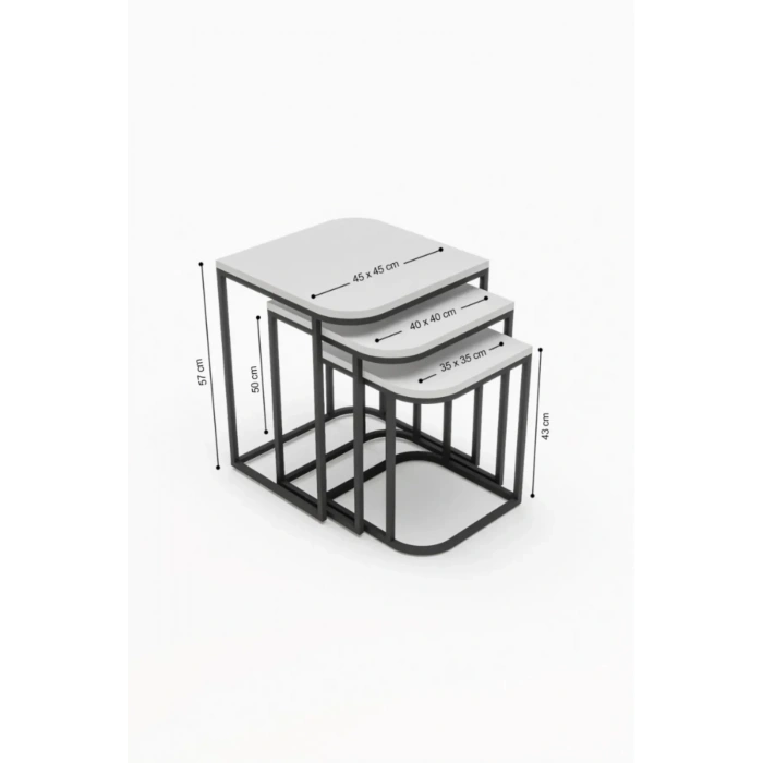 Zigon Sehpa Damla Gold Beyaz