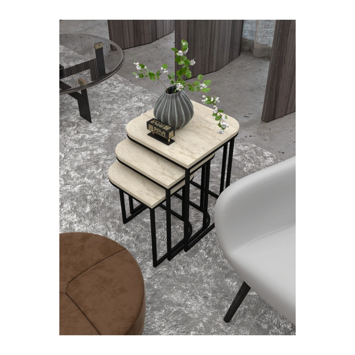 Zigon Sehpa Damla Traverten