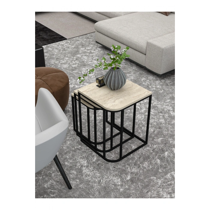 Zigon Sehpa Damla Traverten