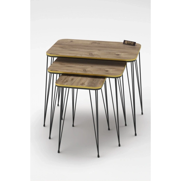 Zigon Sehpa Kr Çift Ceviz Tel Siyah Ayak