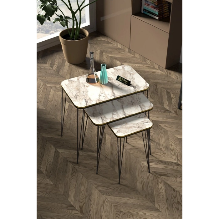 Zigon Sehpa Kr Çift Efes Tel Siyah Ayak