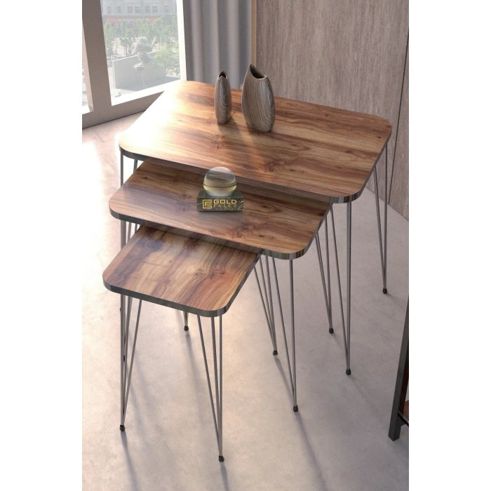 Zigon Sehpa Kr Gümüş Ceviz Tel