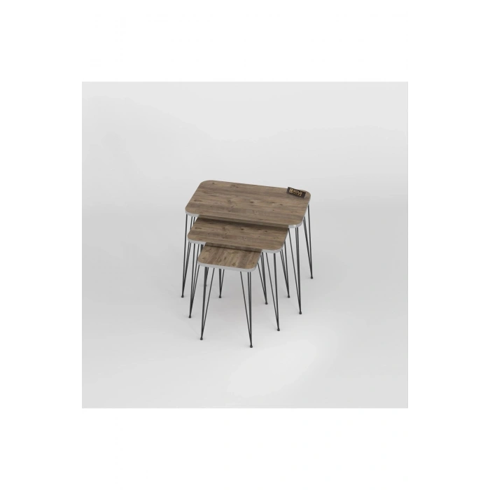 Zigon Sehpa Kr Gümüş Ceviz Tel Siyah Ayak