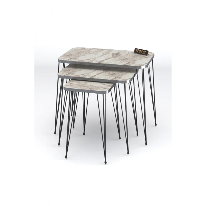 Zigon Sehpa Kr Gümüş Efes Tel Siyah Ayak