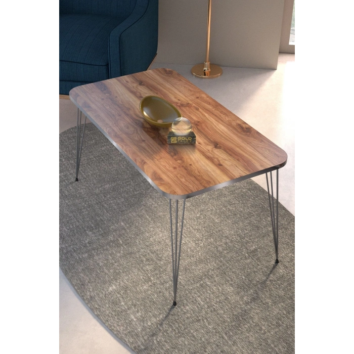 Zigon Sehpa Kr Ve Orta Sehpa Kr Set Gümüş Ceviz Tel