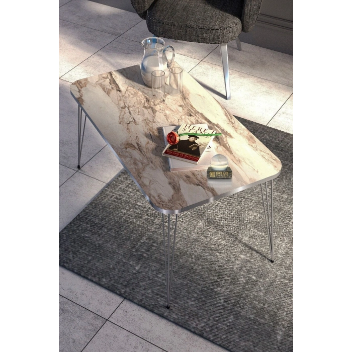 Zigon Sehpa Kr Ve Orta Sehpa Kr Set Gümüş Efes Tel