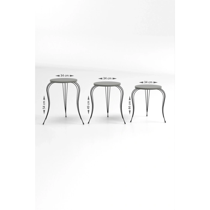 ZİGON SEHPA LÜKENS ÇİFT GOLD ANTRASİT CEVİZ