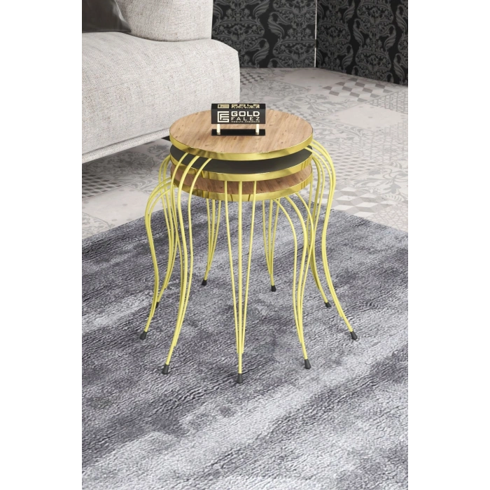 ZİGON SEHPA LÜKENS GOLD ANTRASİT CEVİZ