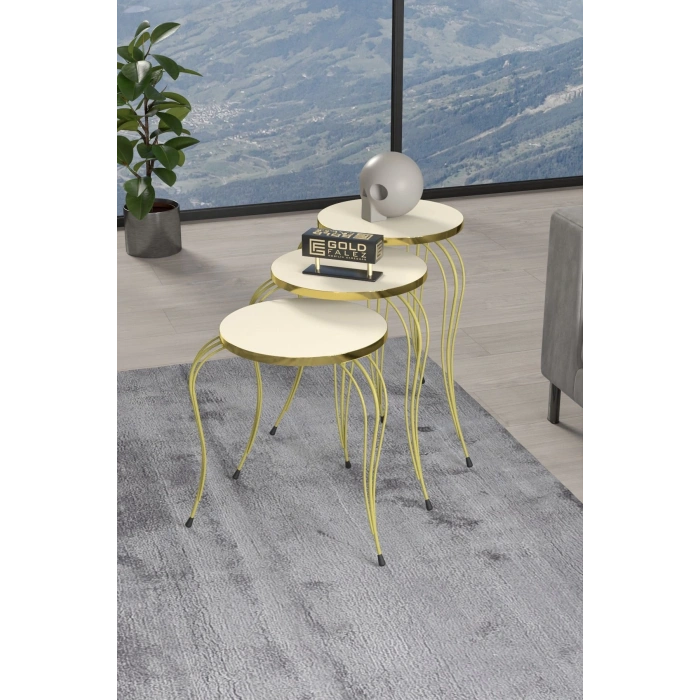 ZİGON SEHPA LÜKENS GOLD KREM