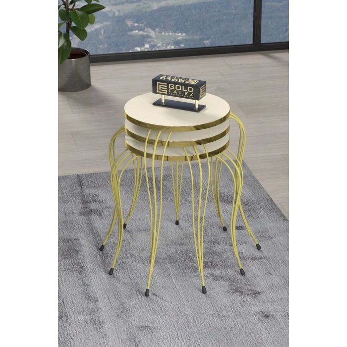 ZİGON SEHPA LÜKENS GOLD KREM