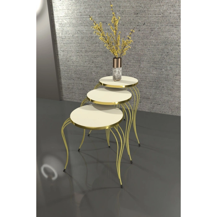 ZİGON SEHPA LÜKENS GOLD KREM