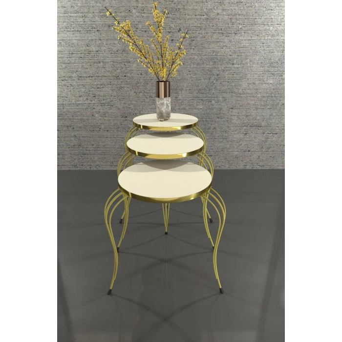 ZİGON SEHPA LÜKENS GOLD KREM