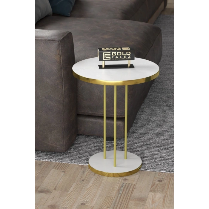 Zigon Sehpa Terra Gold Beyaz