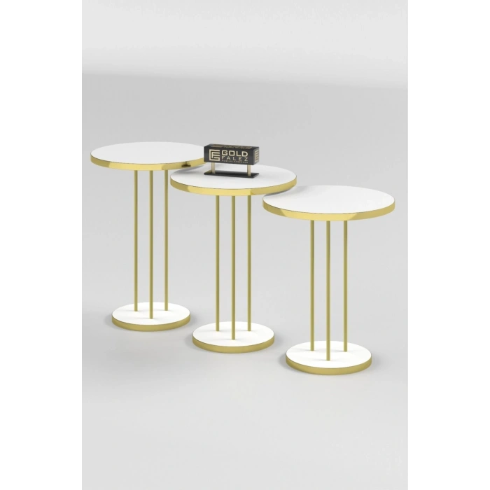 Zigon Sehpa Terra Gold Beyaz