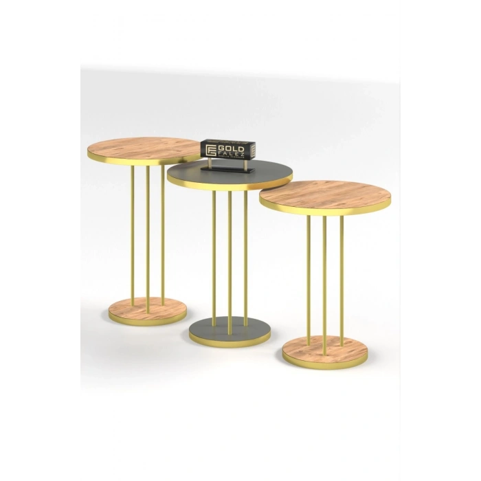 Zigon Sehpa Terra Gold Ceviz Antrasit TRR01