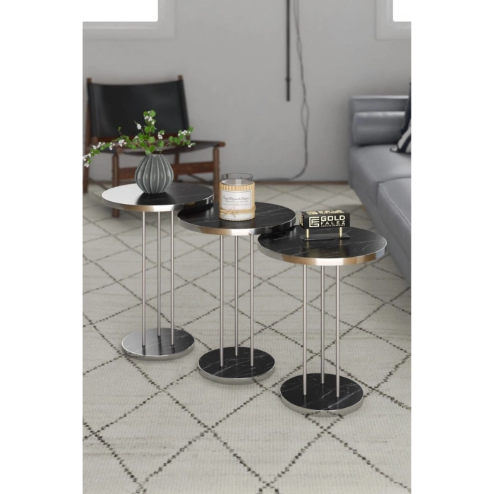 Zigon Sehpa Terra Gümüş Bendir