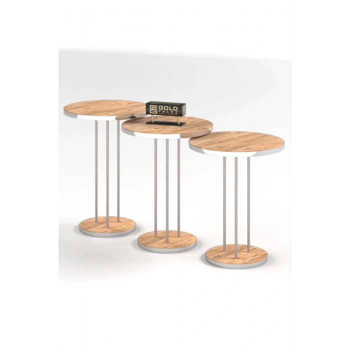 Zigon Sehpa Terra Gümüş Ceviz