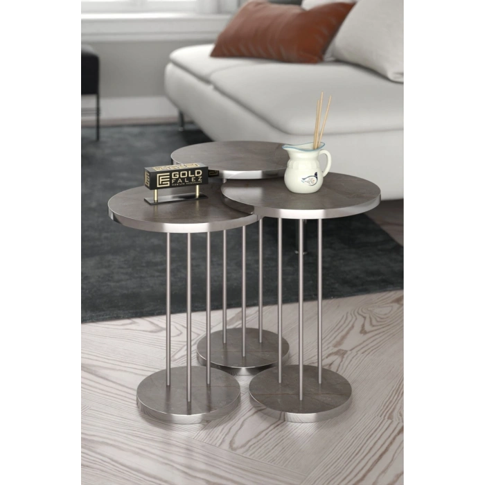 Zigon Sehpa Terra Gümüş Gordion