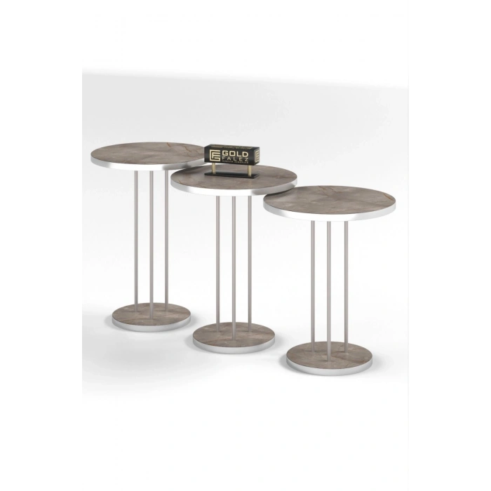 Zigon Sehpa Terra Gümüş Gordion