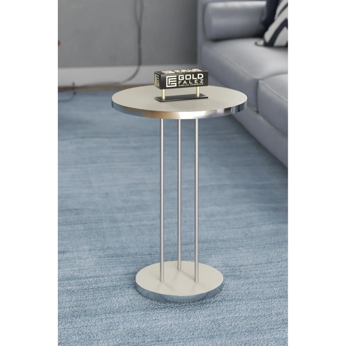 Zigon Sehpa Terra Gümüş Krem