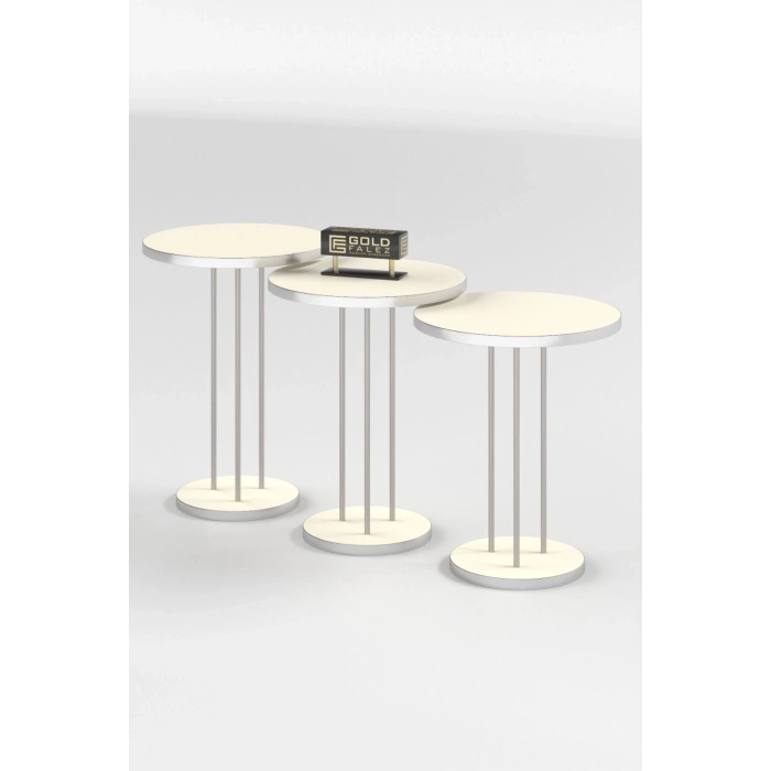 Zigon Sehpa Terra Gümüş Krem