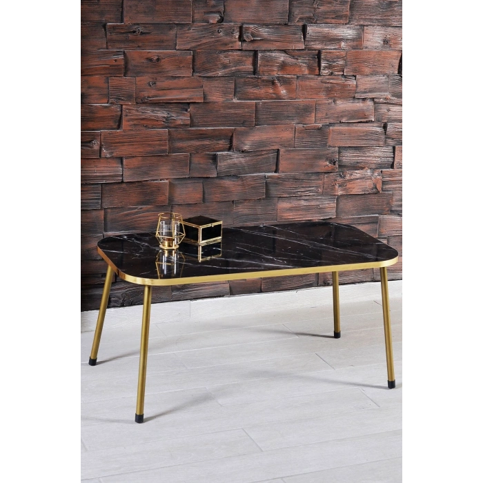 Zigon Sehpa Ve Orta Sehpa Kombin Set Altın Bendir 3201