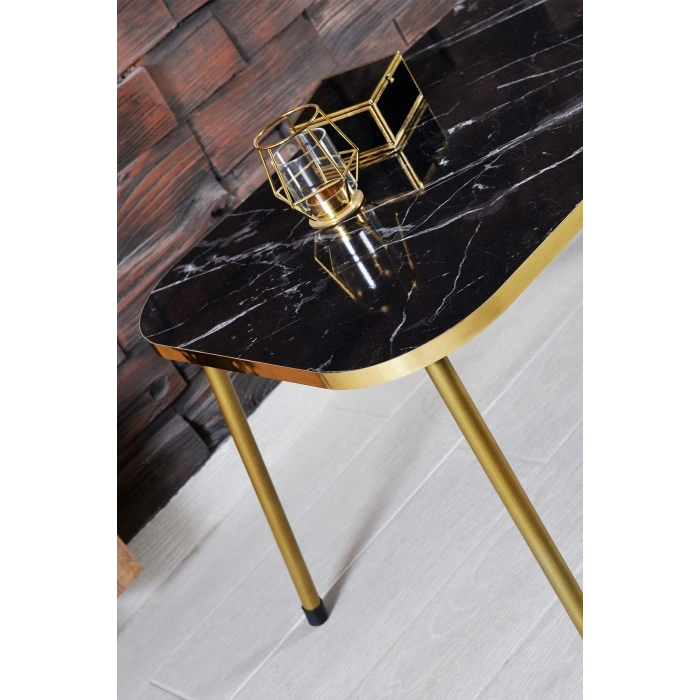 Zigon Sehpa Ve Orta Sehpa Kombin Set Altın Bendir 3201