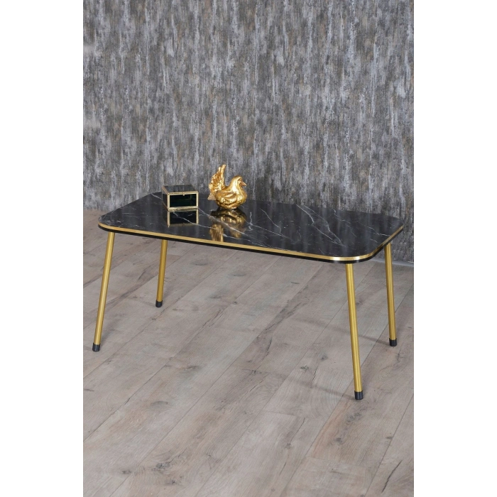 Zigon Sehpa Ve Orta Sehpa Kr Set Çift Gold Bendir Metal