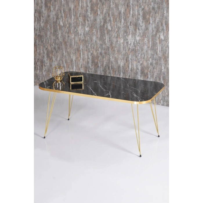 Zigon Sehpa Ve Orta Sehpa Kr Set Gold Bendir Tel