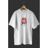 1 Mayıs Emek Ve Dayanışma Günü Baskılı Oversize Bisiklet Yaka T-shirt - Beyaz
