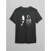 10 Kasım Atatürk Anma Günü Silüet Baskılı Oversize Bisiklet Yaka T-shirt - Siyah