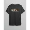 10 Kasım Atatürkü Anma Günü Baskılı Oversize Bisiklet Yaka T-shirt - Siyah