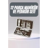 12 Parça Manikür Pedikür Seti Tırnak Bakımı Nasır Temizleme El Ayak Bakımı