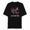 14 Şubat Sevgililer Günü Love Always Wins Baskılı Oversize Bisiklet Yaka T-shirt - Siyah