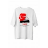19 Mayıs Atatürkü Anma Gençlik Ve Spor Bayramı Baskılı Oversize T-shirt - Beyaz