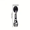 2li Paket Taktiksel Spork Kaşık Çatal - 5 Fonksiyonlu - Paslanmaz Çelik
