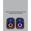 2.1 Kanal RGB LED Oyun Hoparlörü Subwoofer Destekli