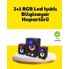 2.1 USB Bağlantılı Oyun Hoparlörü Renkli LED Işıklı
