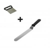 2li Set Hamur Şekillendirici Eğik Pasta Spatulası ve Metal Hamur Kesici Kazıyıcı Spatula