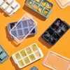 3lü Mini Buz Kalıbı - Küp Şekilli - Kapaklı - Plastik
