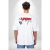 30 Ağustos Zafer Bayramı Ön Arka Baskılı Oversize Bisiklet Yaka T-shirt - Beyaz