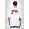 30 Ağustos Zafer Bayramı Ön Arka Baskılı Oversize Bisiklet Yaka T-shirt - Beyaz