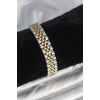 316L Çelik 12 mm Kalınlıkta Gold ve Gümüş Renkli Erkek Bileklik