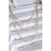 316L Çelik Gold Renk 3lü Minimal Toplu Kadın Kolye