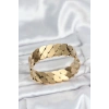316L Çelik Gold Renk Ezme Zincir Model Kadın Kelepçe Bileklik
